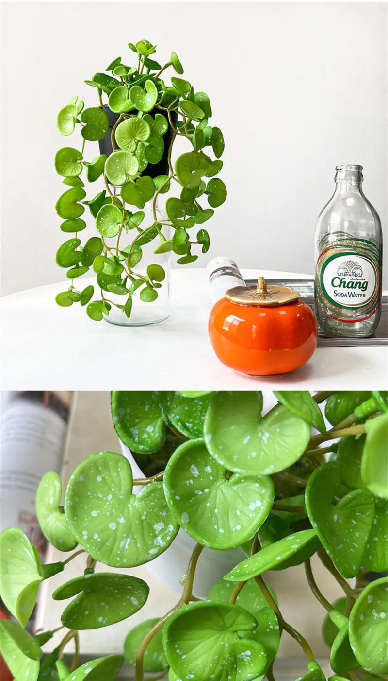 Description Picture 3 of itemArtificial Plant Mini Bouquet Copper Coin Grass Soft Glue Fake Green Plants Wall Hanging For Home Office Garden Decoration