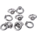 10Pcs Threaded Nut Fastener Lifting Eye Nut Eye Bolt Screw Hooking Nut Screws Stainless Steel Eyebolt Ring Lifting Accessories