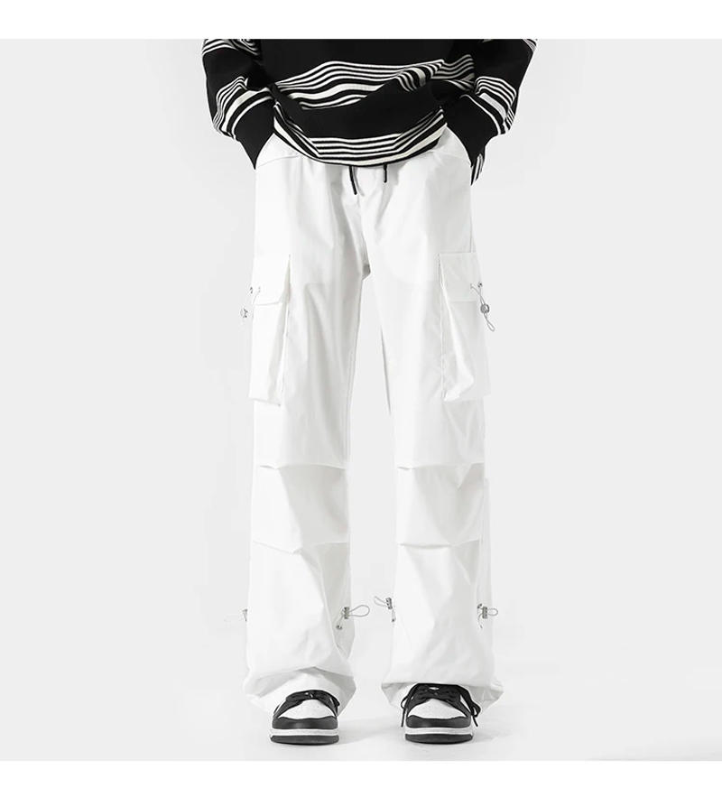Description Picture 3 of itemCargo pants For Men Jogger Harlan Pants Male Hip Hop Sweatpants Side Pocket Men Woman Trousers White  Black New Streetwear