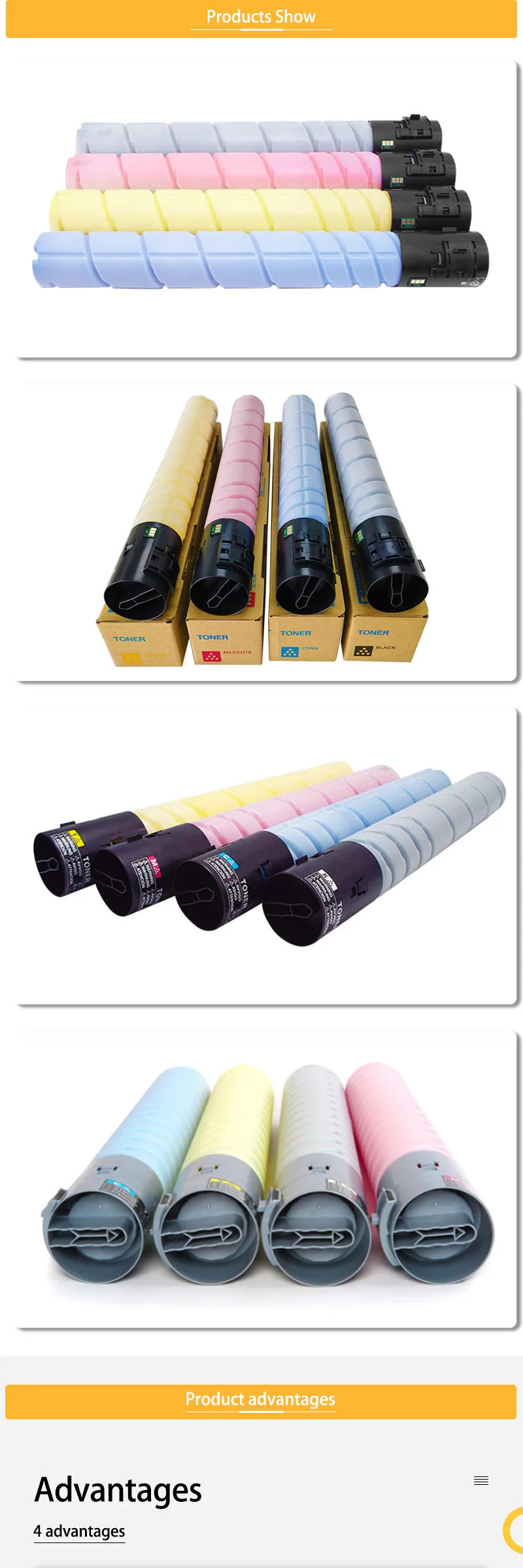 Description Picture 3 of item4Color TN324 TN-324 Compatible Toner Compatible for Konica Minolta Bizhub C308 C368 C258 C454 C454e C554 C554e Toner Cartridge