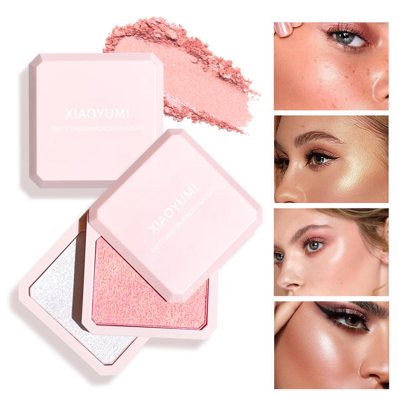 Description Picture 4 of itemDouble-layer highlighter powder potato mash fine shimmer pearl highlight contouring palette for a natural