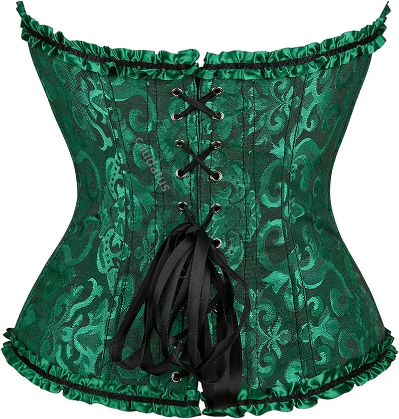 Description Picture 5 of itemCorsets Bustiers Sexy Top Blouse with Zipper Red and Black Corset Costume Halloween Plus Size Floral Vintage Gothic Corsetto