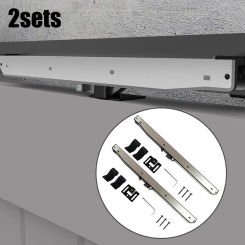 2pc Silver Door Slide Damper Soft Close Mechanism For Damper Sliding Barn Door For Guide Rail Barn Wood Hardware Track Kit