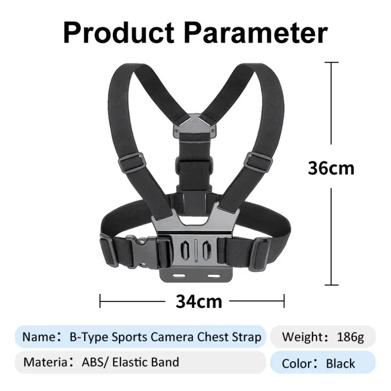 Description Picture 2 of itemHands-Free Sport Camera Chest Strap Mount Harness Strap Holder Cell Phone Clip Five-in-one Suit