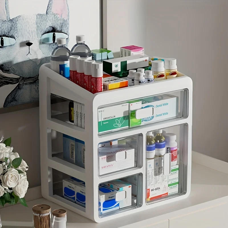 Description Picture 3 of item1 household medicine cabinet, home medicine manager, drawer type large-capacity medicine medical multi-purpose multi storage box