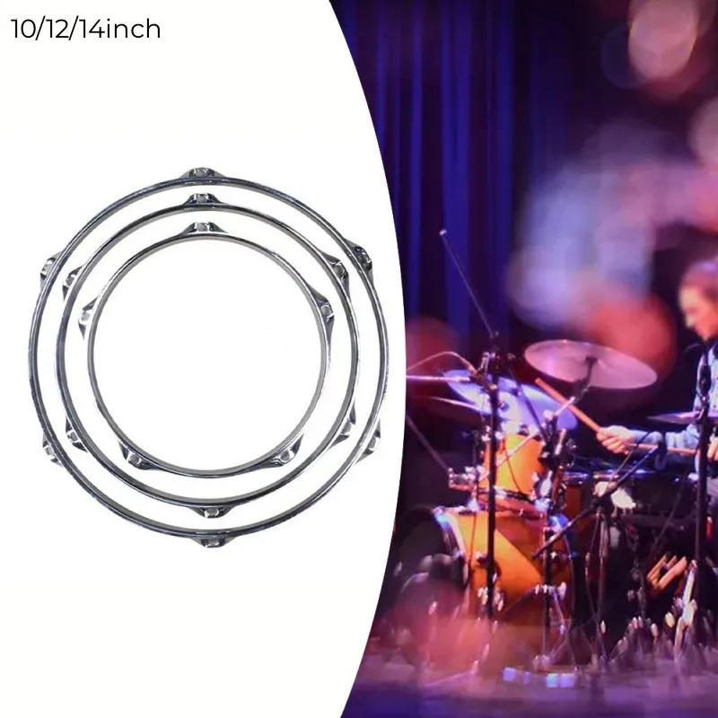 Description Picture 2 of itemAlloy 8/10/12/14inch 4 Hole Drum Rim Snare Hoop Drum Hoop For 6'' Snare Drum Percussion Instrument Percussion Instrument Parts