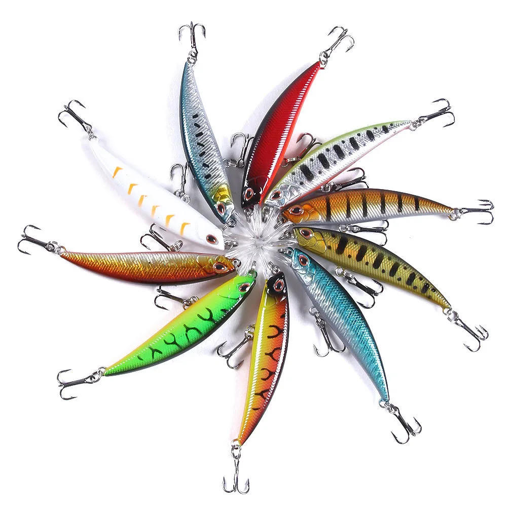 Description Picture 6 of item10PCS/Lot Sinking Minnow 5g 9g 13.1g Fishing Lure Pesca Tackle Jerkbait Gear Treble Hooks Swimbait Wobbler Artificial Hard Bait