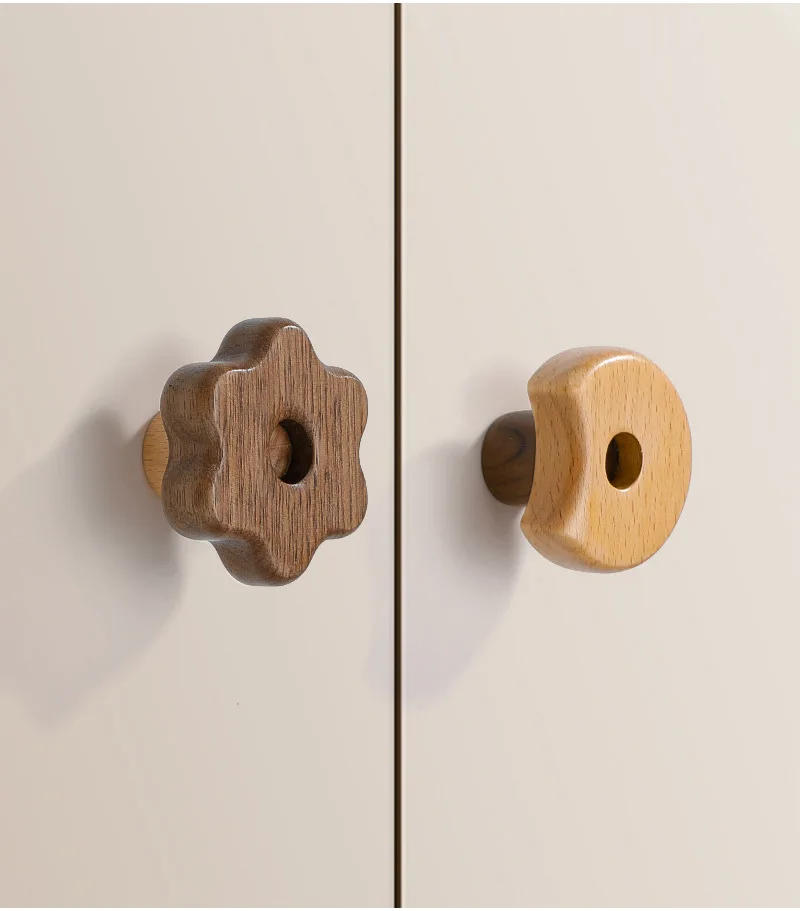 Description Picture 5 of itemDrawer Knobs Wooden Dresser Pulls White Kitchen Cabinet Knob Round Wardrobe Door Handle Modern Closet Knob Hardware