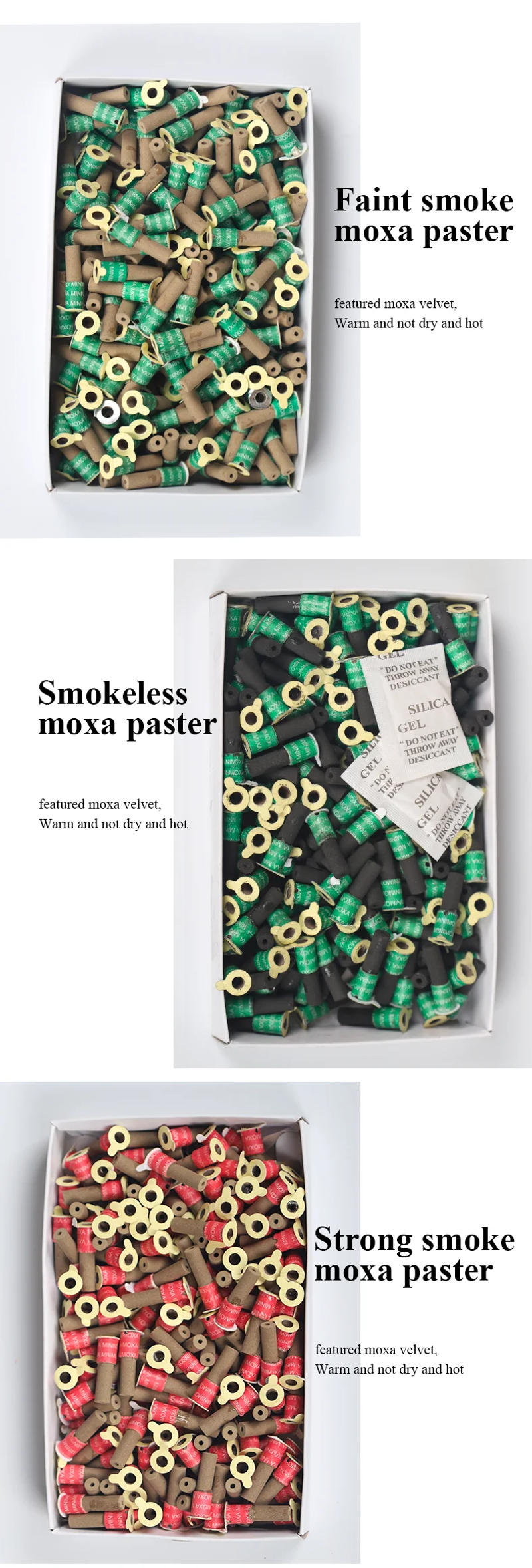 Description Picture 3 of item180 Pcs Mini Moxa Tube Self-Stick Tube Self Stick Chinese Moxibustion Sticker Therapy Heating Acupuntura Point