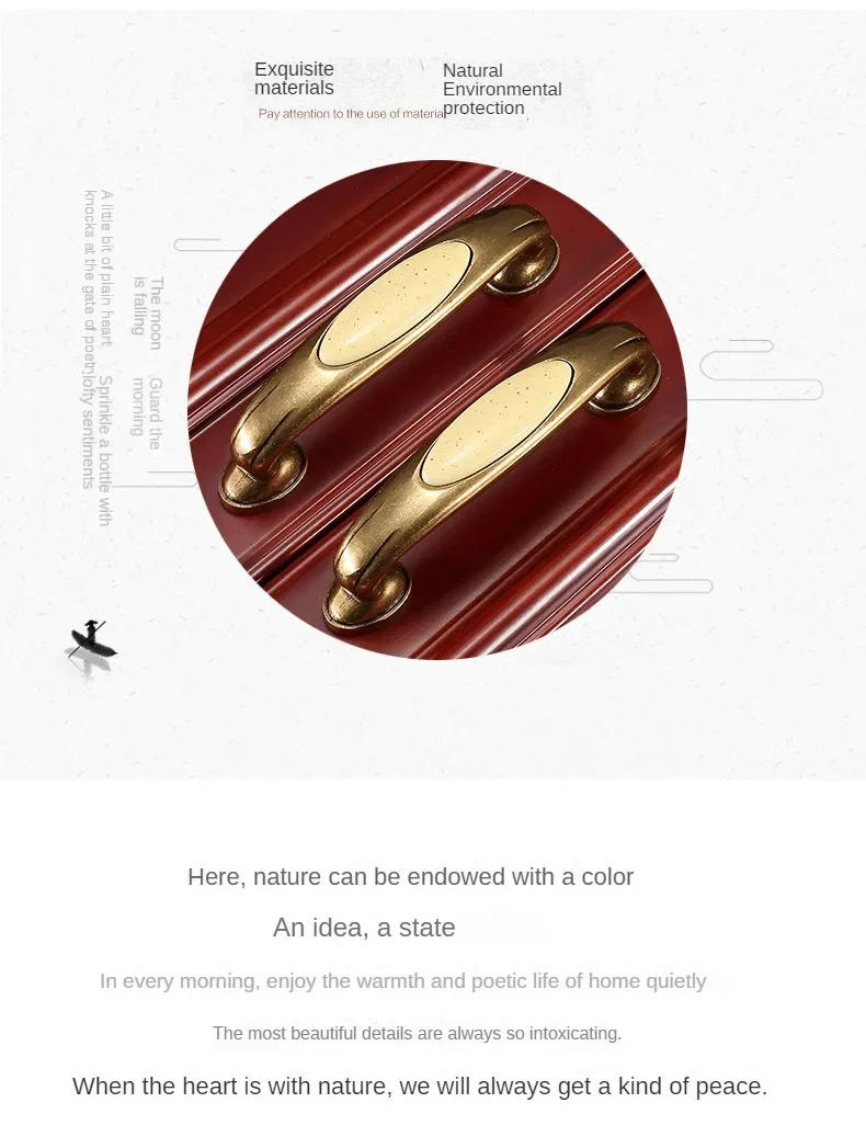 Description Picture 3 of itemAntique Brass Ceramic Cabinet Handles Zinc Alloy Drawer Knobs Pulls Wardrobe Door Handle European Furniture Handle Hardware