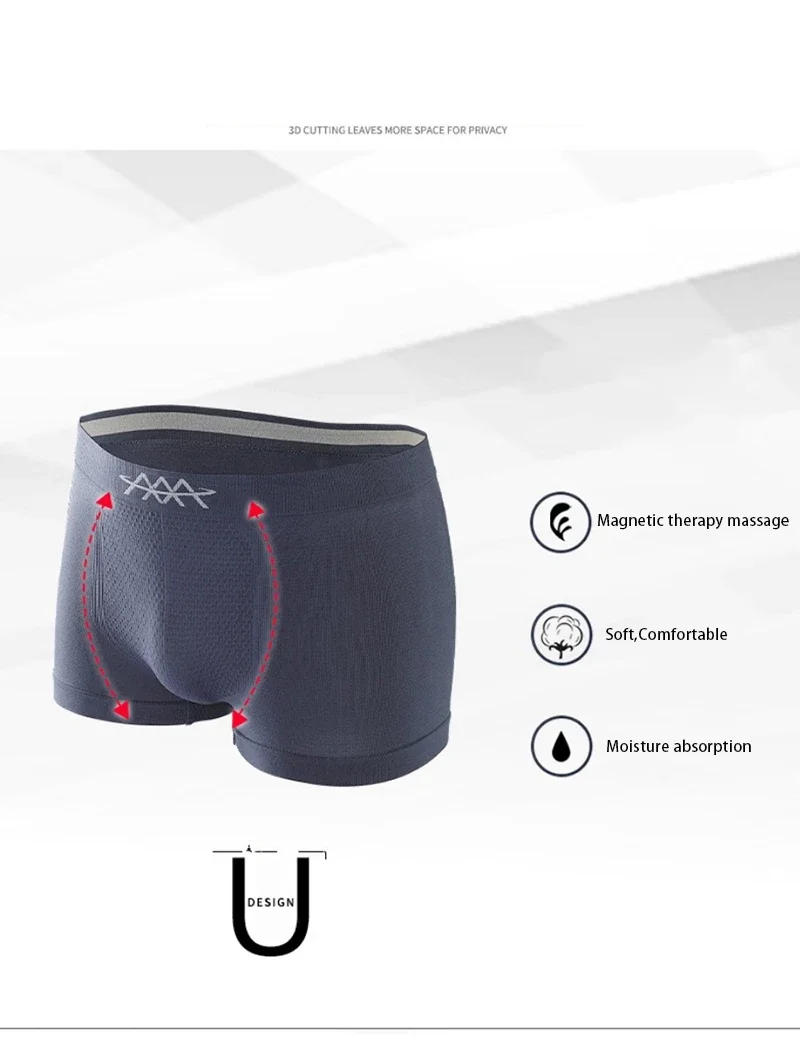 Description Picture 3 of itemMen Boxers High Elasticity Seamless Men Underpants Honeycomb Breathable Mid Waist Male Underwear Soft Moisture-wicking Panties