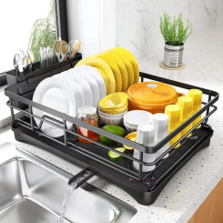 Kitchen Dish Rack Stainless Steel Counter Dish Strainer The Sink Anti-Rust Drying Racks Drainboard Holder Tableware Organizer