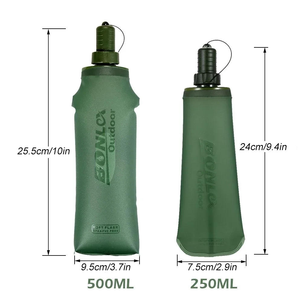Description Picture 2 of item250ml/ 500ml TPU Outdoor Sport Bottle Folding Soft Flask Drink Water Bottle for Running Camping Hiking Bicycle Fitness Water Bag