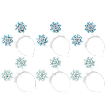 6 Pcs Snowflake Headband Kids Headdress Unique Hair Accessories Christmas Hoops Pop Xmas Party Decor Hairbands