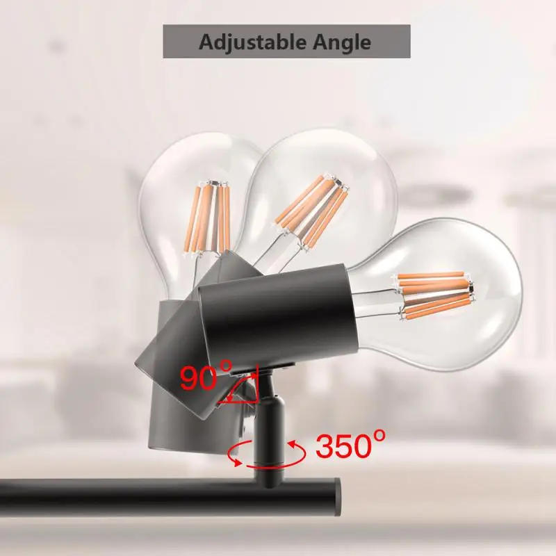 Description Picture 4 of itemAdjustable Angle Multi-Lamp Spotlight Ceiling Lamp for Bedroom Kitchen Living Room Bathroom E27 Retro Led Track Lamp for Home