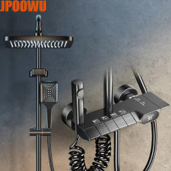 Rain Shower Bath Mixer Faucet Bathroom LED Digital Hot Cold Shower System Set Bathtub Wall Mount Modern Bidet Spray Tap Grifos