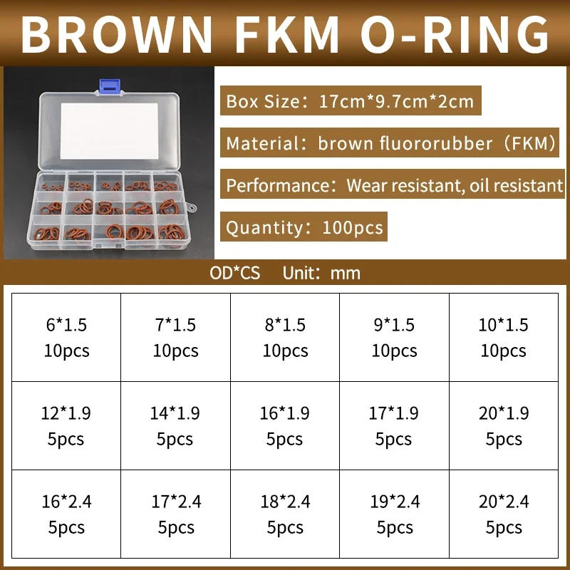 Description Picture 6 of itemMixbox boxed nitrile silicone fluorine rubber repair kit sealing valve waterproof combination kit gasket o-ring faucet machine