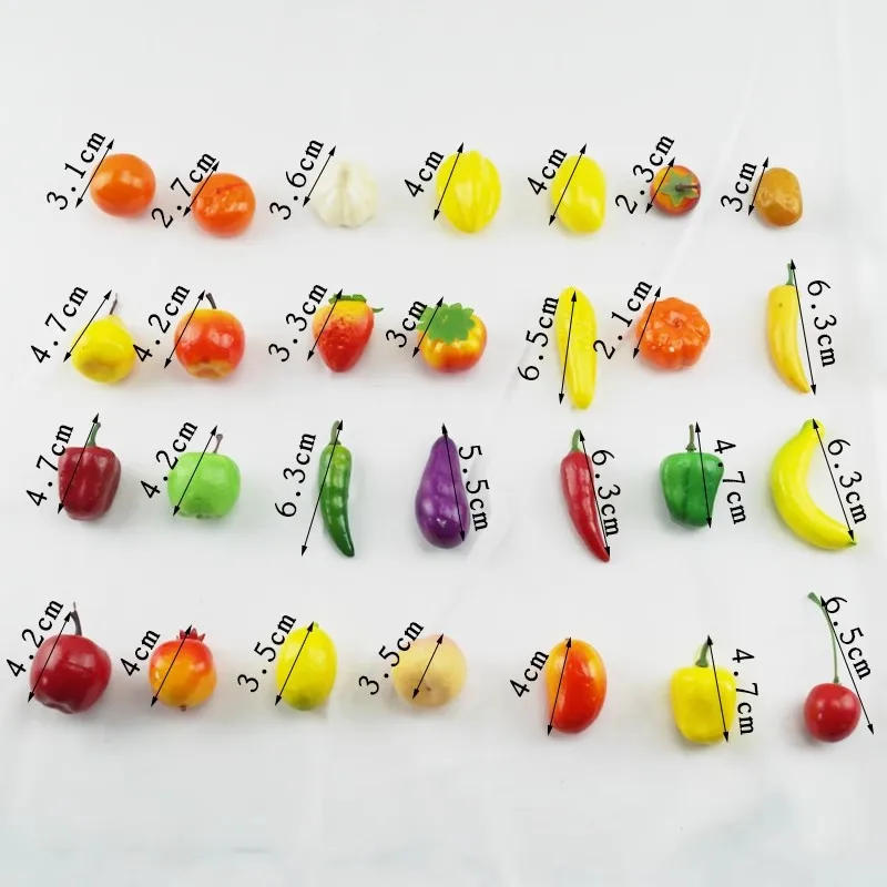 Description Picture 2 of item20pcs Mini Artificial Fruits Vegetables For Wedding Home Decoration DIY Crafts Chrismas Gifts Fake Fruit Apple Peach Orange Pear