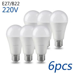 6Pcs LED Bulb Lamps AC220V SMD2835 E27 B22 8W 10W 12W 15W 24W High Brightness 220° Beam Angle Lampada Bombilla for Living Room