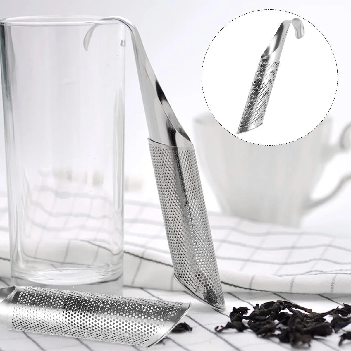 Description Picture 6 of itemStainless Steel Tea Infuser Long-Handle Pipe Design Metal Tea Strainer for Loose Tea Coffee Spice Filter Tea Steeper Accessories