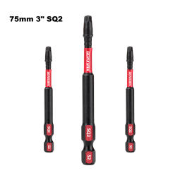 GEINXURN Impact Tough 3Inches #2 Square Insert Driver Bits, Magnetic SQ2 Screwdriver Bits Set 3''Long Impact Bit,Bulk