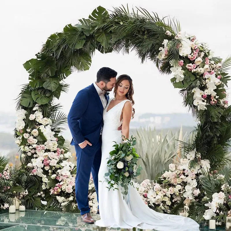 Description Picture 6 of itemMetal Circle Stand Wedding Arche Round Balloon Arch Flower Gold Background Arch DIY Frame Birthday Party Baby Shower Decor