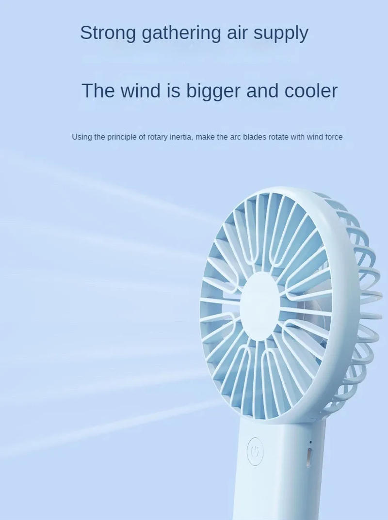Description Picture 3 of itemUSB Portable Handheld Fan Charging Handheld Fan Silent Comfortable Handle Mini Fun Outdoor Charger Small Sports Office Portable