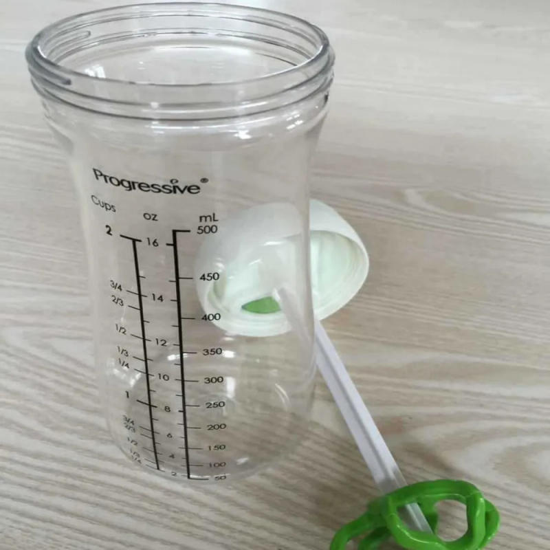 Description Picture 5 of item500ml Salad Dressing Bottle Leak-free BPA Free Hand Shaking Spiral Stirring Cup Green Salad Dressing Shaker Container Kitchen