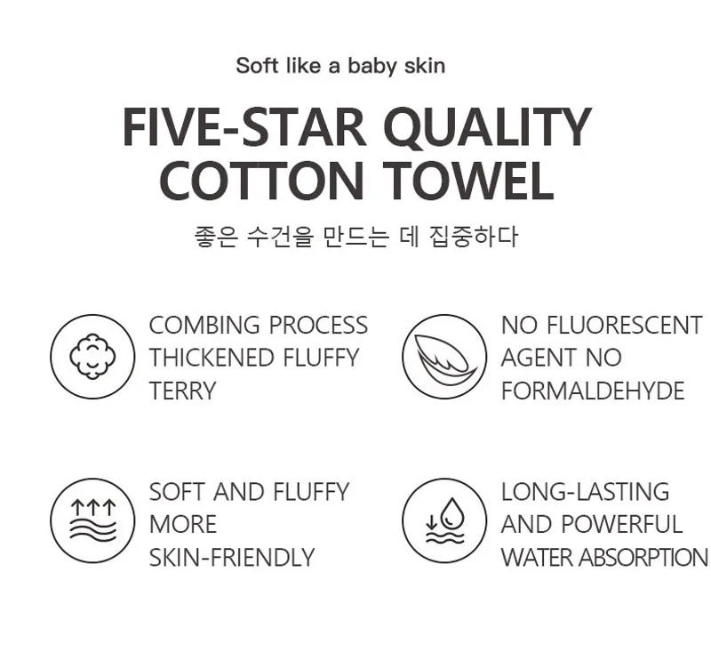 Description Picture 3 of itemCotton Towel Bathroom Face Towel Strong Absorbent Soft Non-shedding Adult Towel Thickened Box in Two Packs