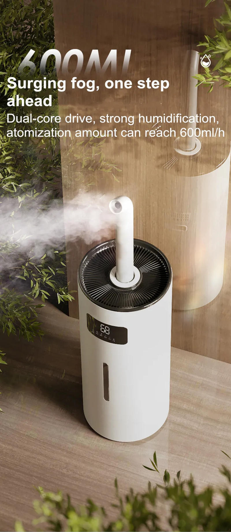 Description Picture 4 of itemWiFi Aromatherapy 15L Ultrasonic Air Humidifier Large Standing Floor Model for Household and Hotel Use White Office Touch