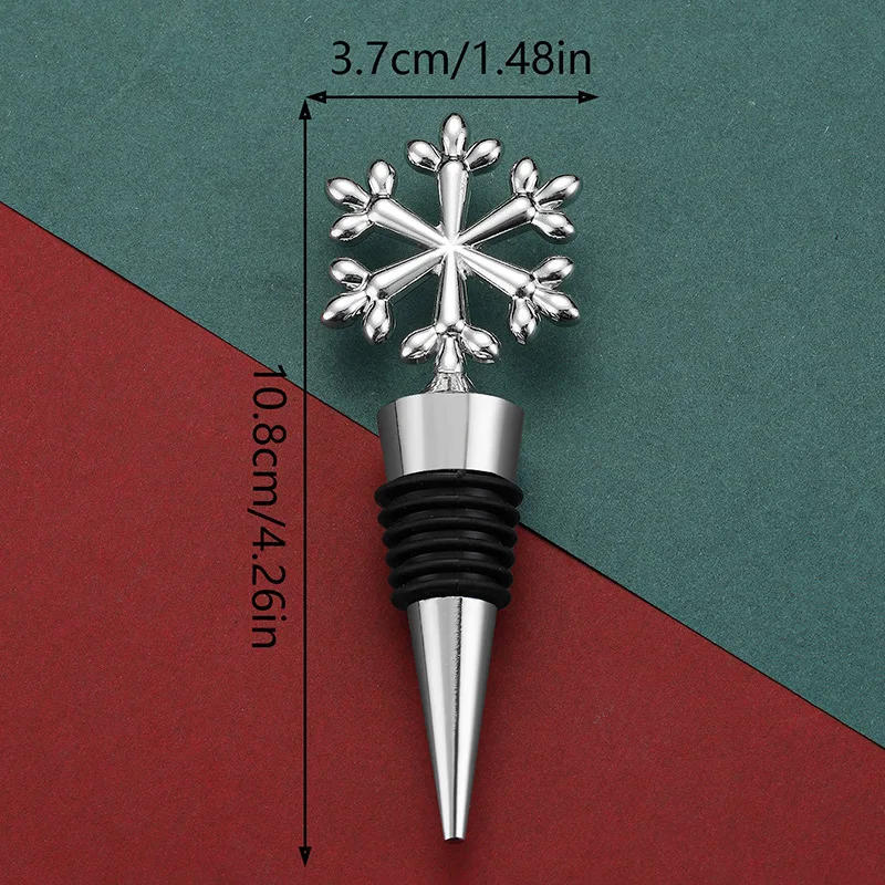 Description Picture 6 of itemChristmas Series Alloy Wine Stopper Elk Snowflake Shape Wine Bottle Decoration Themed Party Creative Wine Bottle Stoppers Gifts