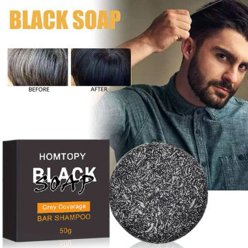 Hair Darkening Shampoo Soap Bar Bamboo Charcoal Repair Dye Hair Conditioner Body White Gray Organic Color Hair Face Hair Na L1Q3