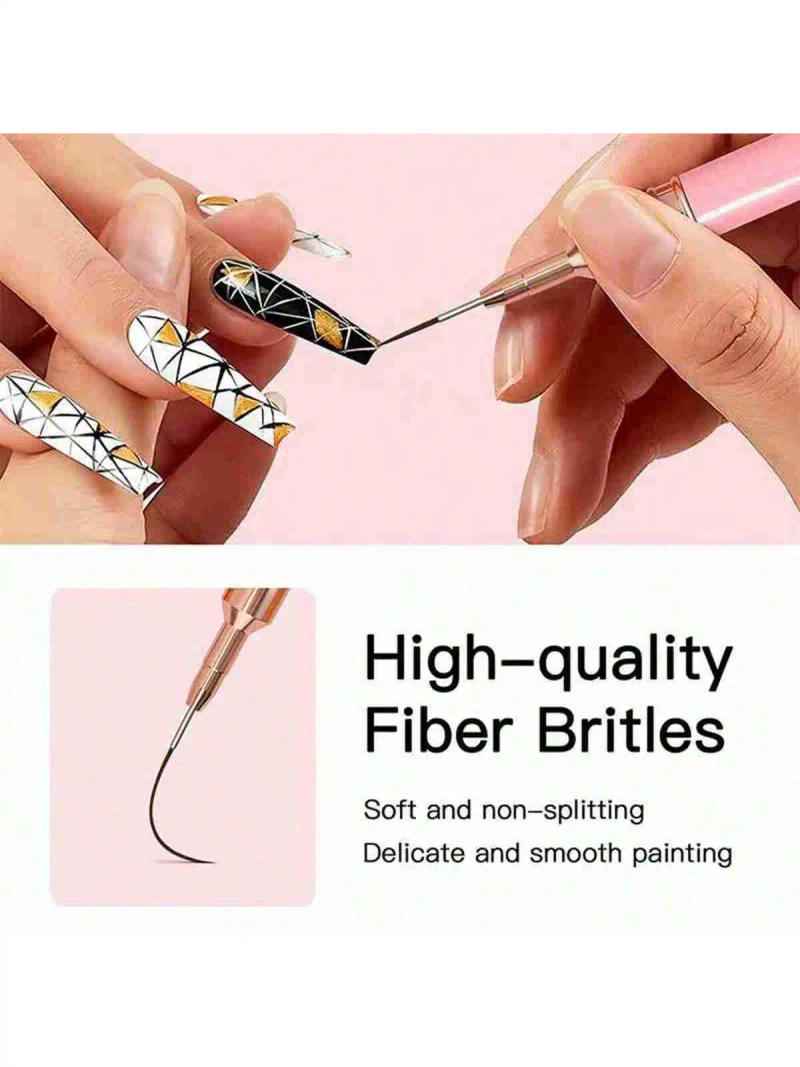 Description Picture 6 of item5Pcs/Set Nail Art Liner Brushes Set Elongated Lines Striping Drawing UV Gel Painting Nail Design Pen Professional Manicure Tool