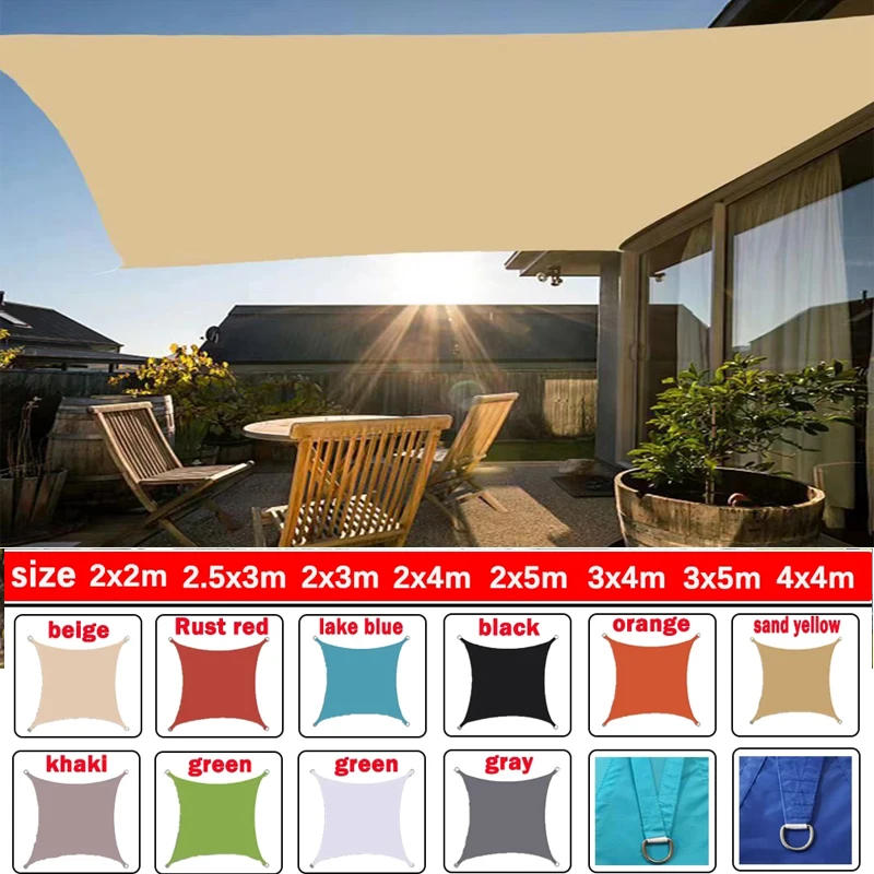 Description Picture 2 of itemOutdoor Awnings Waterproof Sun Shade Sail Garden Canopi For Terrace Car Canvas Awning Rectangle Pool Sun-Shelter Sunshade Sail