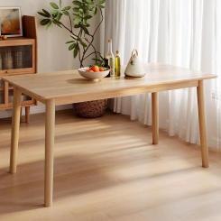 47.2" Rectangular Vintage Dining Table, Mid-Century Moden Table for Kitchen for 4 to 6, Solid Wooden Square Desk