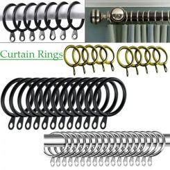 Bathroom Heavy Duty Metal Low Noise Curtain Rings Hanging Hooks For Curtains Rods Roman circle