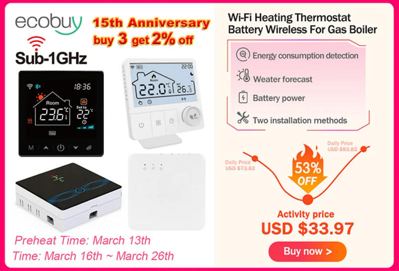 Description Picture 5 of itemTuya Wifi Thermostat Wireless Boiler Heating Room Thermostats Wifi Battery Operated Gas Boiler Water Heating Alexa Google Home