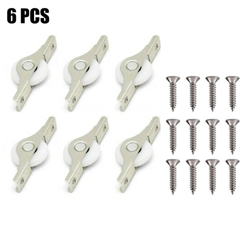 Description Picture 4 of itemRoller Wheel Accessories Pulley For Door For Kitchen Plastic+stainless Steel With Nylon Roller 6Pcs Door Accessory