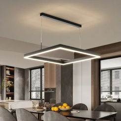 Nordic Square Design Led Pendant Lights Dimmable for Kitchen Island Table Dining Living Room Bedroom Home Decor Lusters Fixture