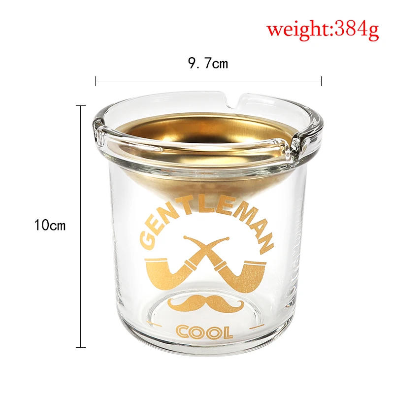 Description Picture 5 of itemDust Fall Glass Ashtray 97MM Tray for Cigarette Windproof Ashtray Ash Holder With Lid Creative Office Room Decoration