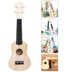 Ukulele DIY Kit Wooden Ukulele Stringed Instrument Gift for Beginner Music Instrument Supplies 53.00X17.00X4.00cm