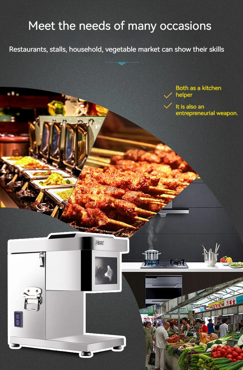 Description Picture 4 of itemDesktop Meat Slicer For Fresh Meat Slicing Shredding Dicing Detachable Blade Electric Meat Cutting Machine