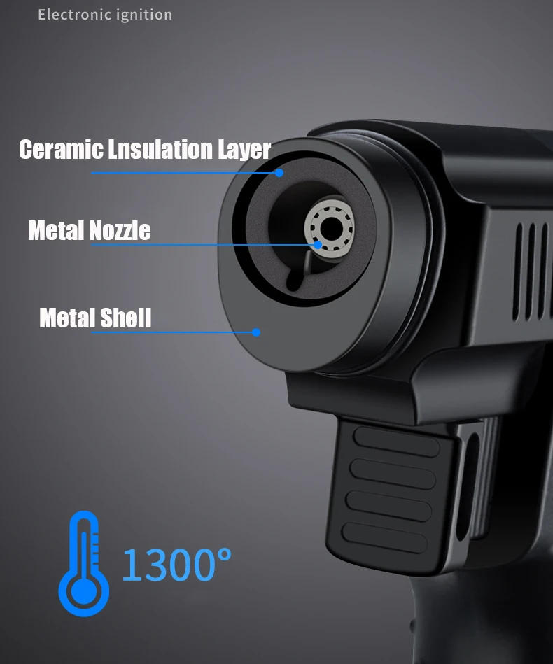 Description Picture 5 of itemGas Lighter Windproof BBQ Cooking Kitchen Jet Turbine Torch Lighter Large Capacity Airbrush Jewelry Metal Welding Tool Lighter