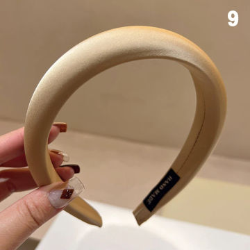 1pcs Autumn And Winter Coffee Color Headband Fashion Vintage Elastic Hair Band Elegant Womens Girl Wide Side Hairband Hair Hoop