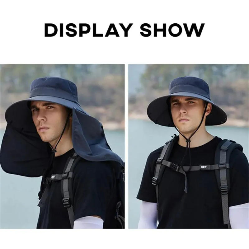 Description Picture 6 of itemAdjustable Outdoor Cap With Neck Guard Sunscreen UV Protection Breathable Foldable Men Women Fishing Camping Hiking Casual Hats