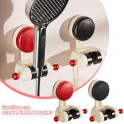 New Suction Cup Shower Head Holder Bracket Adjustable 360° Shower Rack Relocatable Wall Mounted Handheld Shower Head Holder