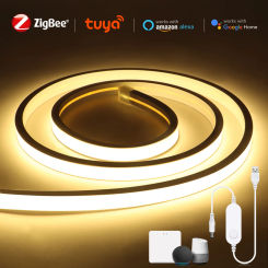 ZigBee Wifi COB LED Strip Smart Tuya Alexa Lights USB 5V Dimmable Neon LED Tape With LED Dimmer Controller Room Kitchen Decor