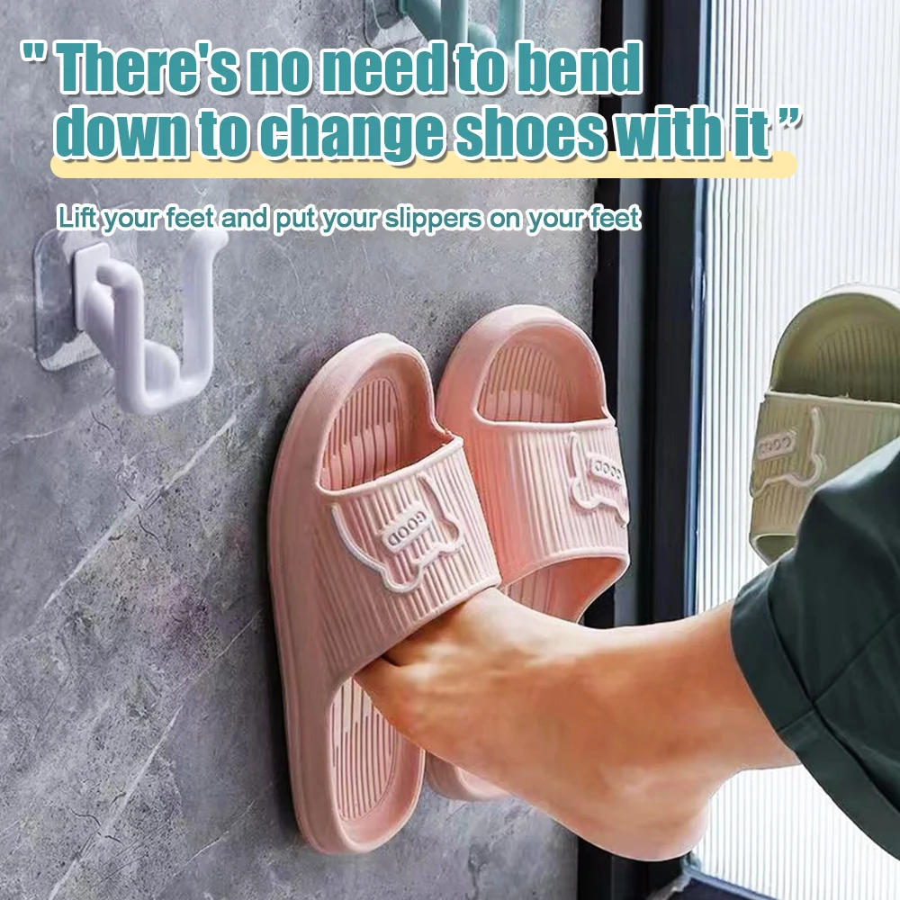 Description Picture 5 of itemSlipper Rack Self-adhesive Bathroom Simple Slipper Hook Toilet Drainage Rack Wall Mounted Bedroom Storage Hook Shoe Drying Rack