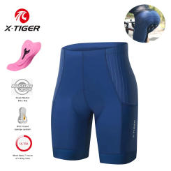 X-Tiger Women Cycling Shorts Sponge Cushion Mountain Bike Short Pants Superelastic Shockproof MTB Road Bicycle Shorts