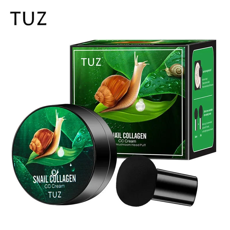 Description Picture 3 of itemTUZ0214 Snail Collagen CC Cream Mushroom Head Air Cushion BB Cream Foundation Liquid Concealer Brightening Wholesale Makeup Sale